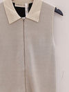 SWAYING 25 Early Autumn Zipper Lapel Cashmere Blend Vest SW-SW25PF1T15C1-BAI White